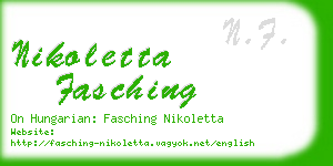 nikoletta fasching business card